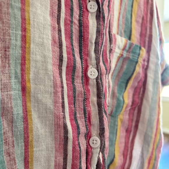 BeachLunchLounge Retro Tutti-frutti Stripe Linen Blend Size S/P - Picture 3 of 7